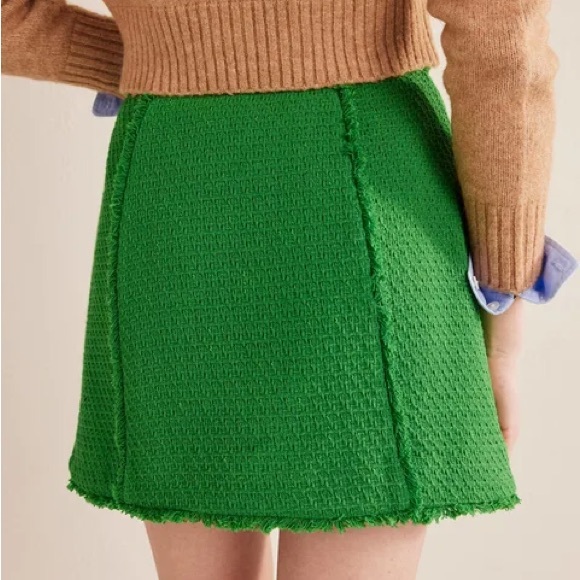 Boden Mini Skirt Tweed Interest Mini - Green Luxe British brand -$160 New - Picture 4 of 8